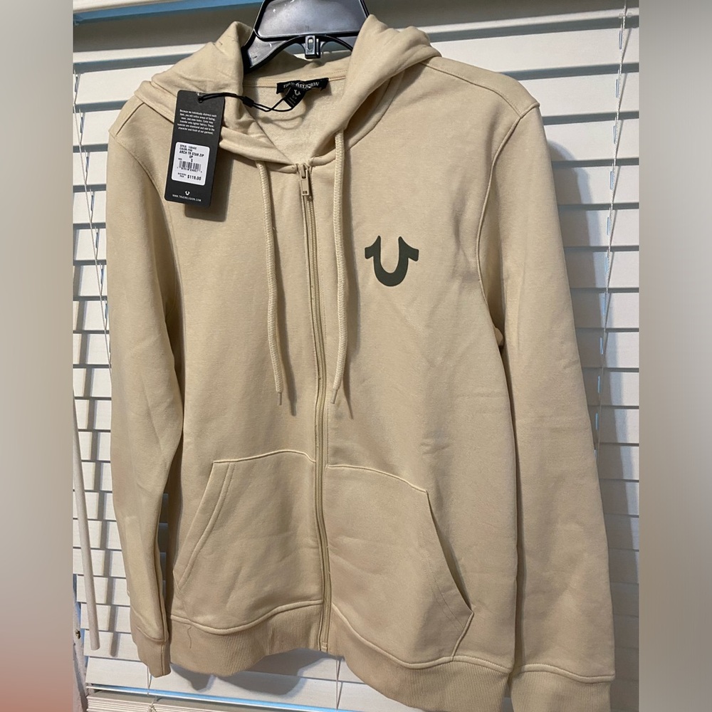 True Religion Men's Buddha Logo Zip Hoodie Sweatshirt - Picture 2 of 4